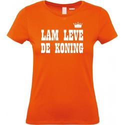 Dames T-shirt Lam Leve de Koning | Koningsdag kleding | oranje t-shirt | Oranje dames | maat M